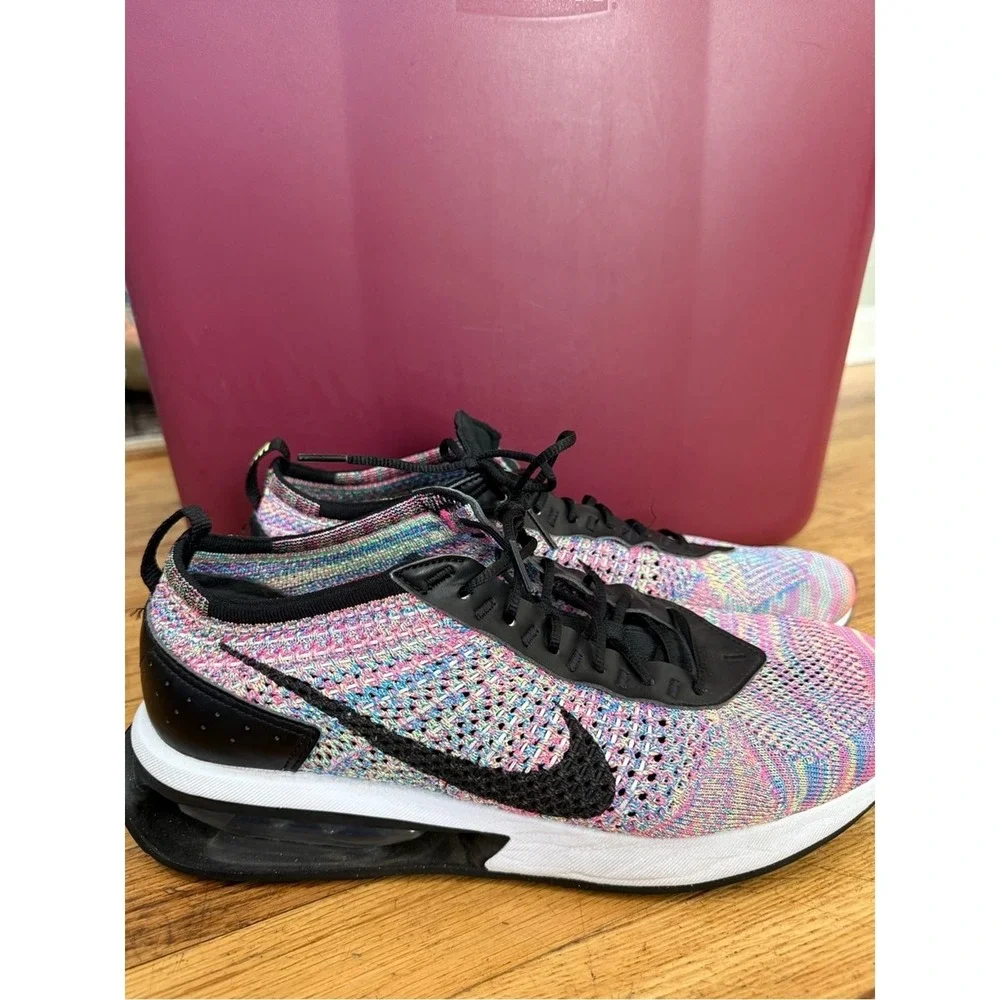 Nike Air Max Flyknit Racer Ghost Green Black Pink Running Shoes Men's Size 11